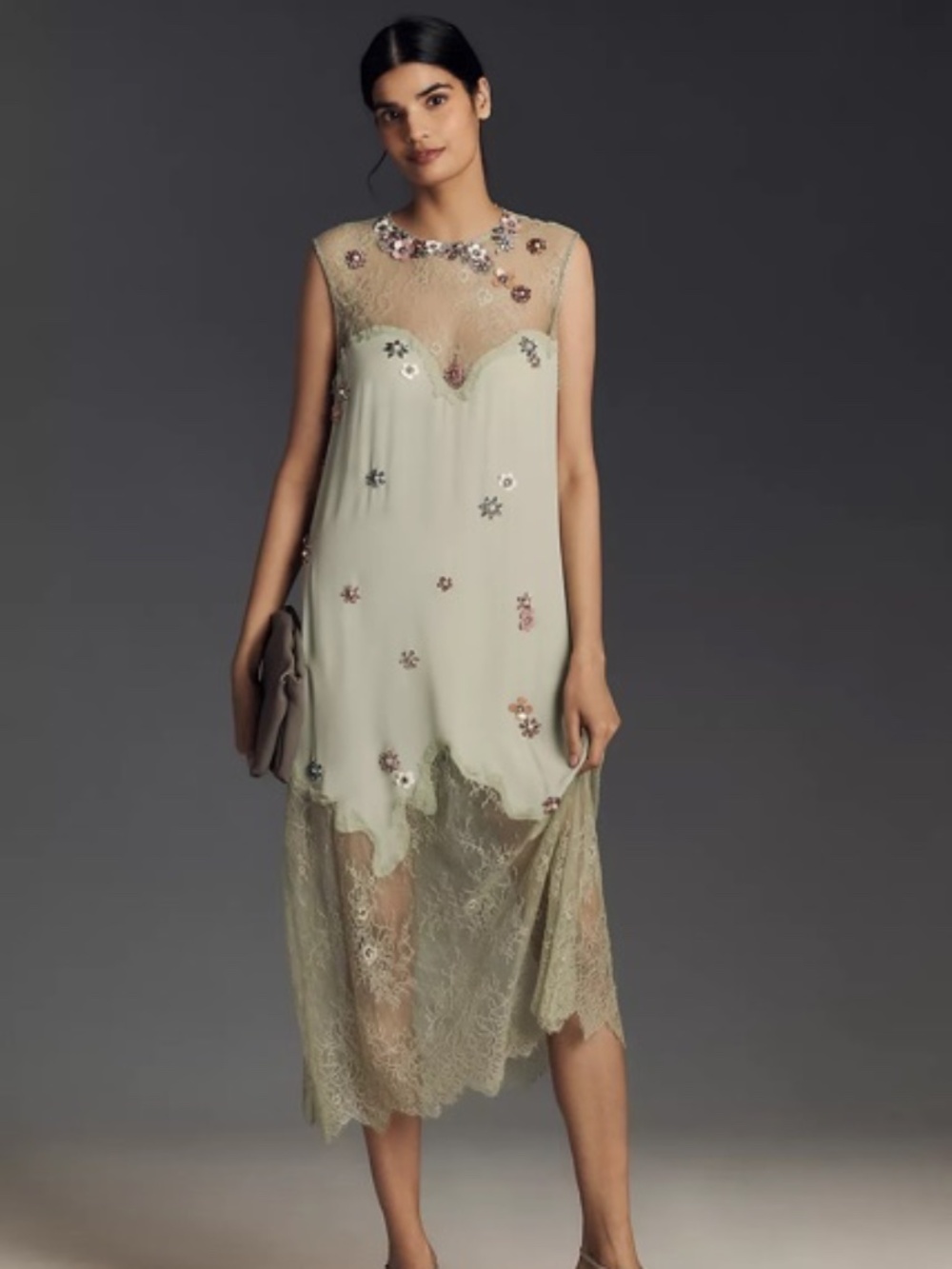 Forever That Girl Floral Appliqué Sleeveless Midi Dress